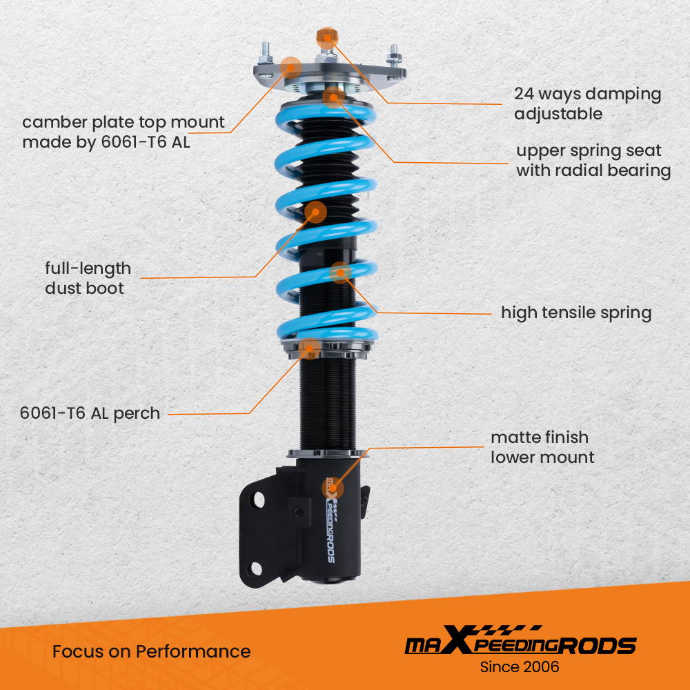 MaXpeedingrods T6 Coilovers Shocks Springs Kit compatible for SUBARU OUTBACK 2000-2004