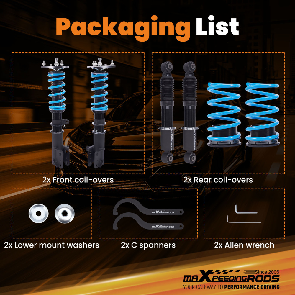 MaXpeedingrods T6 Coilovers 24 Level Damper Lowering Kit compatible for Honda Pilot 03-08