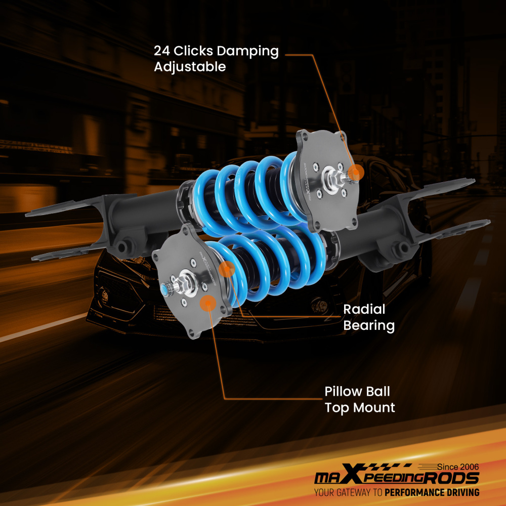Compatible for Porsche Cayenne 02-10 MaXpeedingrods Coilovers Lowering Kit w/ 24-way Damper