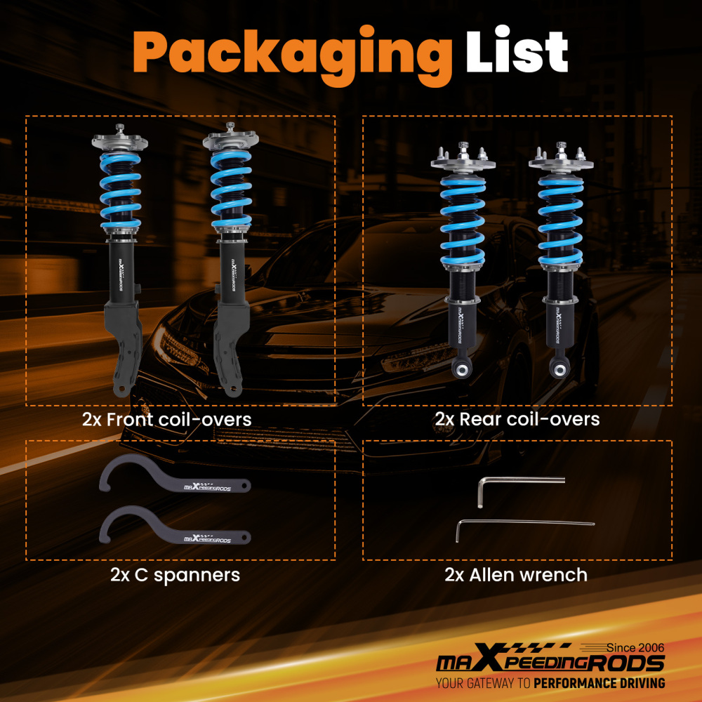 Compatible for Porsche Cayenne 02-10 MaXpeedingrods Coilovers Lowering Kit w/ 24-way Damper