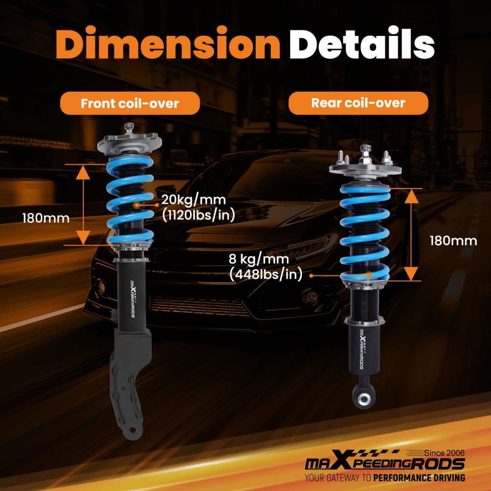 Compatible for Porsche Cayenne 02-10 MaXpeedingrods Coilovers Lowering Kit w/ 24-way Damper