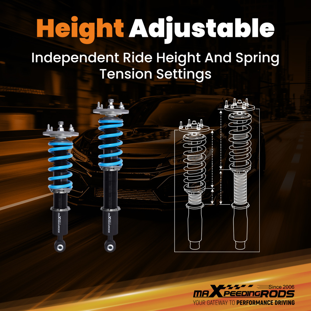 Compatible for Porsche Cayenne 02-10 MaXpeedingrods Coilovers Lowering Kit w/ 24-way Damper