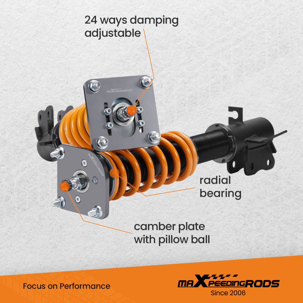  Compatible for Mazda speed Protege 1999-2003 MaXpeedingrods COT6 Coilovers Shocks Springs Lowering Kit