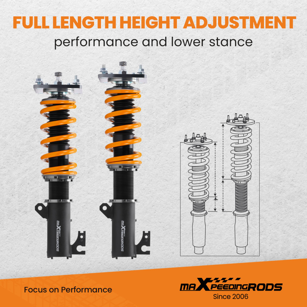  Compatible for Mazda speed Protege 1999-2003 MaXpeedingrods COT6 Coilovers Shocks Springs Lowering Kit