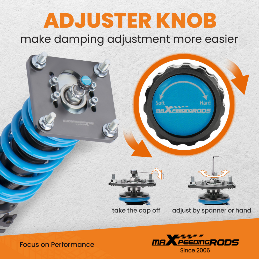Maxpeedingrods COT6 Adjustable Coilover Damper Kit compatible for Mazda 323 / Protege 99-03 lowering kit