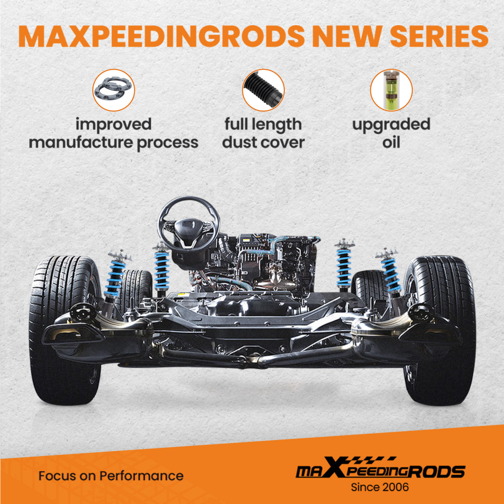 Maxpeedingrods COT6 Adjustable Coilover Damper Kit compatible for Mazda 323 / Protege 99-03 lowering kit