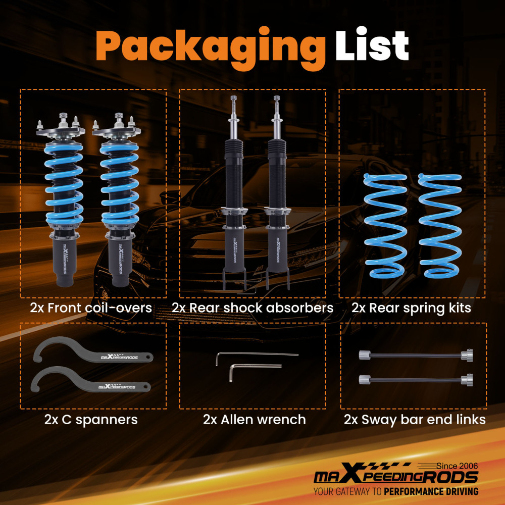 MaXpeedingrods T6 Coilover 24 Way Damper Suspension compatible for INFINITI Q50 AWD 14-22