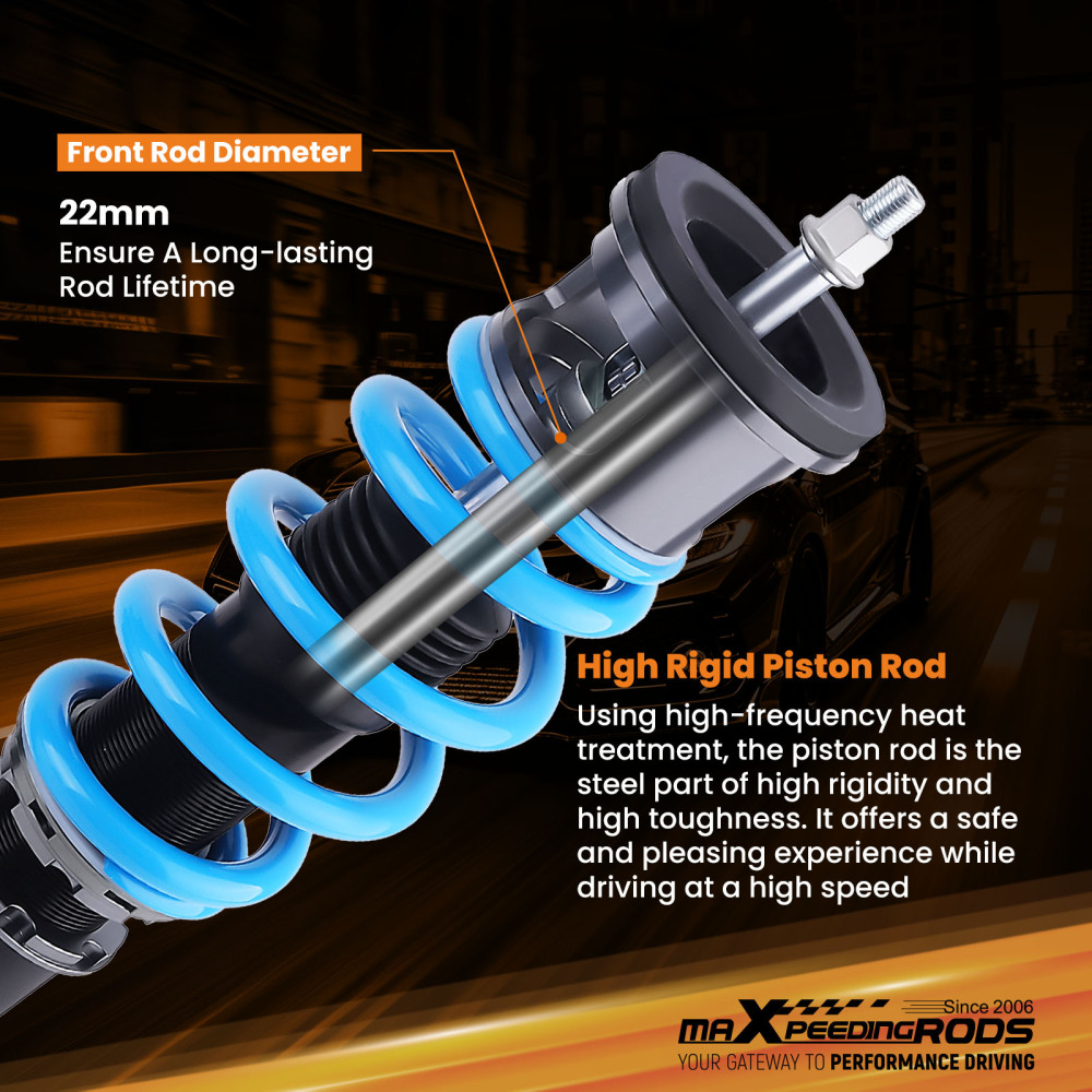 Coilovers 24 Level Adjustable Suspension Springs Kit compatible for Audi Q5 (8R) 2009-2017