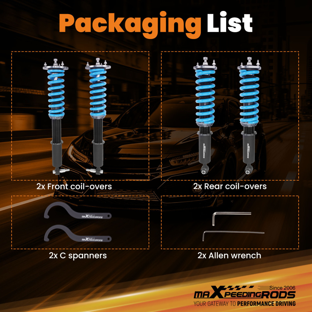 24 Level Damper Coilovers Kit compatible for Mercedes-Benz SL500/SL600/SL55 AMG R230 03-11