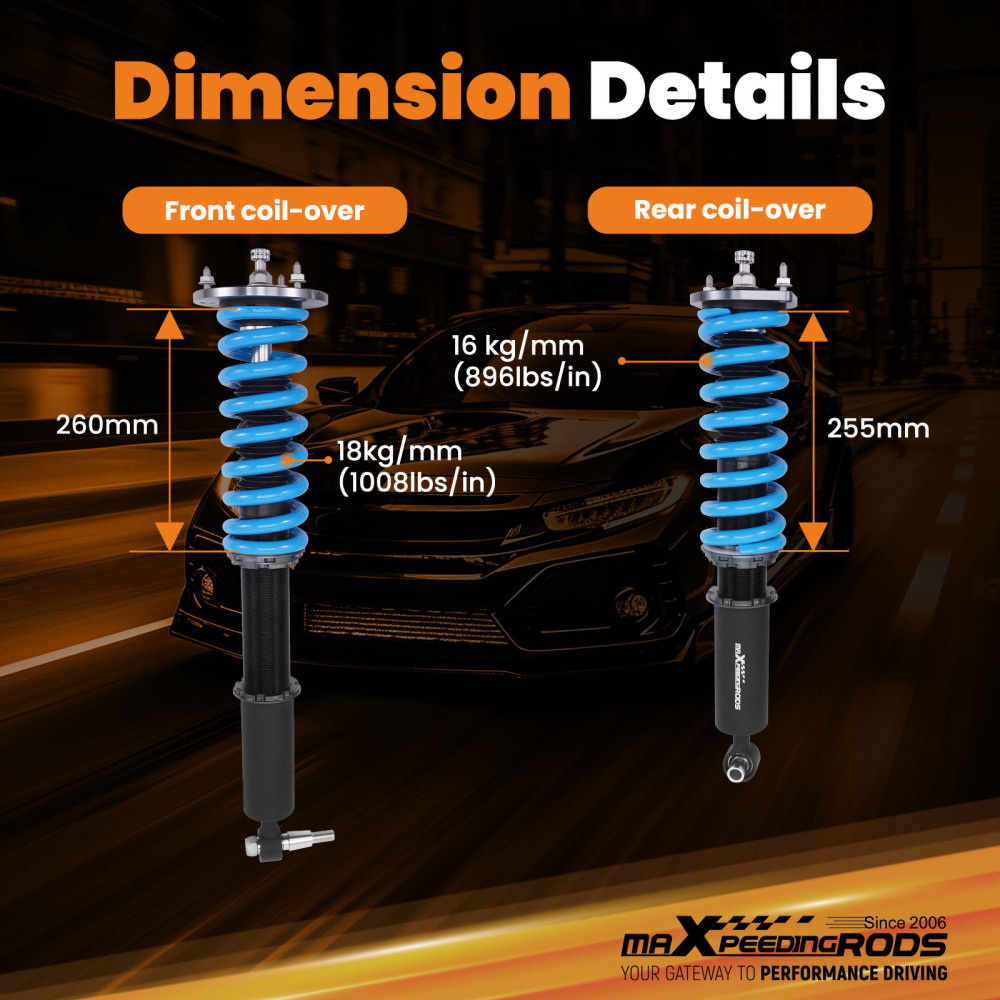 24 Level Damper Coilovers Kit compatible for Mercedes-Benz SL500/SL600/SL55 AMG R230 03-11