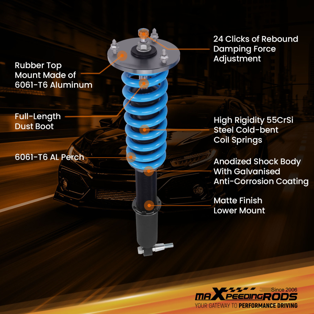 24 Level Damper Coilovers Kit compatible for Mercedes-Benz SL500/SL600/SL55 AMG R230 03-11