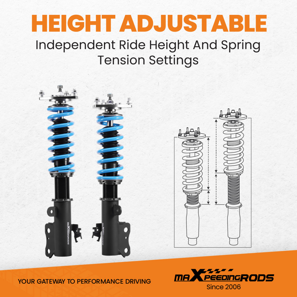 Maxpeedingrods 24 Click Coilover Shock+Spring for Toyota RAV4 2006-2012
