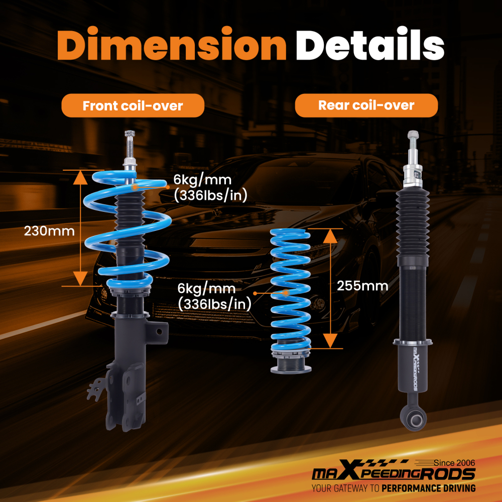 24 Level Damper Coilovers Lowering Suspension Coils compatible for Toyota RAV4 2019-2024