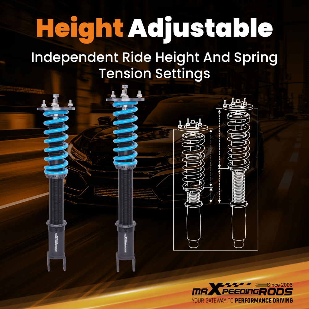 MaXpeedingrods 24 Way Adjustable Coilovers Kit compatible for Lexus RC200t RC300 RWD 15-20