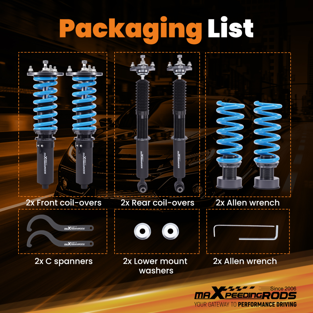 MaXpeedingrods T6 Coilovers Lowering Kit compatible for Lexus RC300 RC350 AWD 15-24