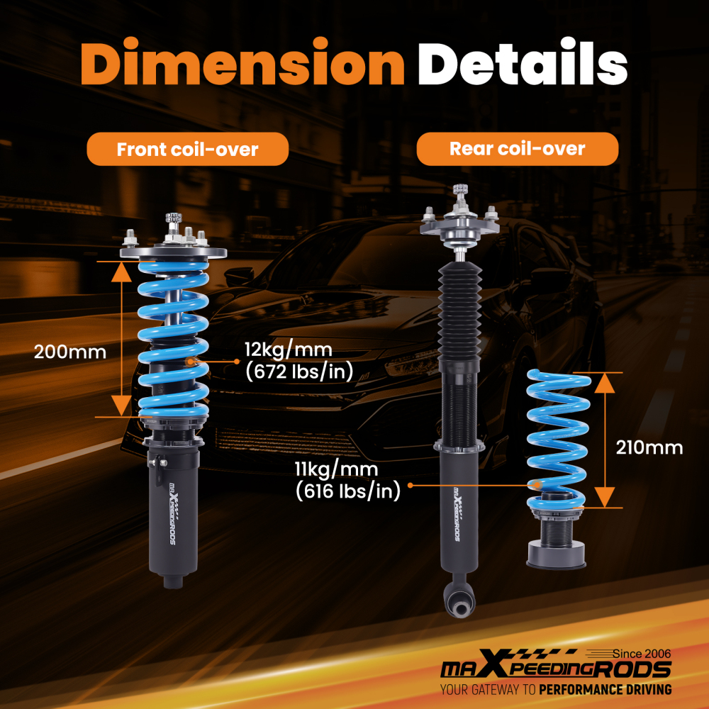 MaXpeedingrods T6 Coilovers Lowering Kit compatible for Lexus RC300 RC350 AWD 15-24