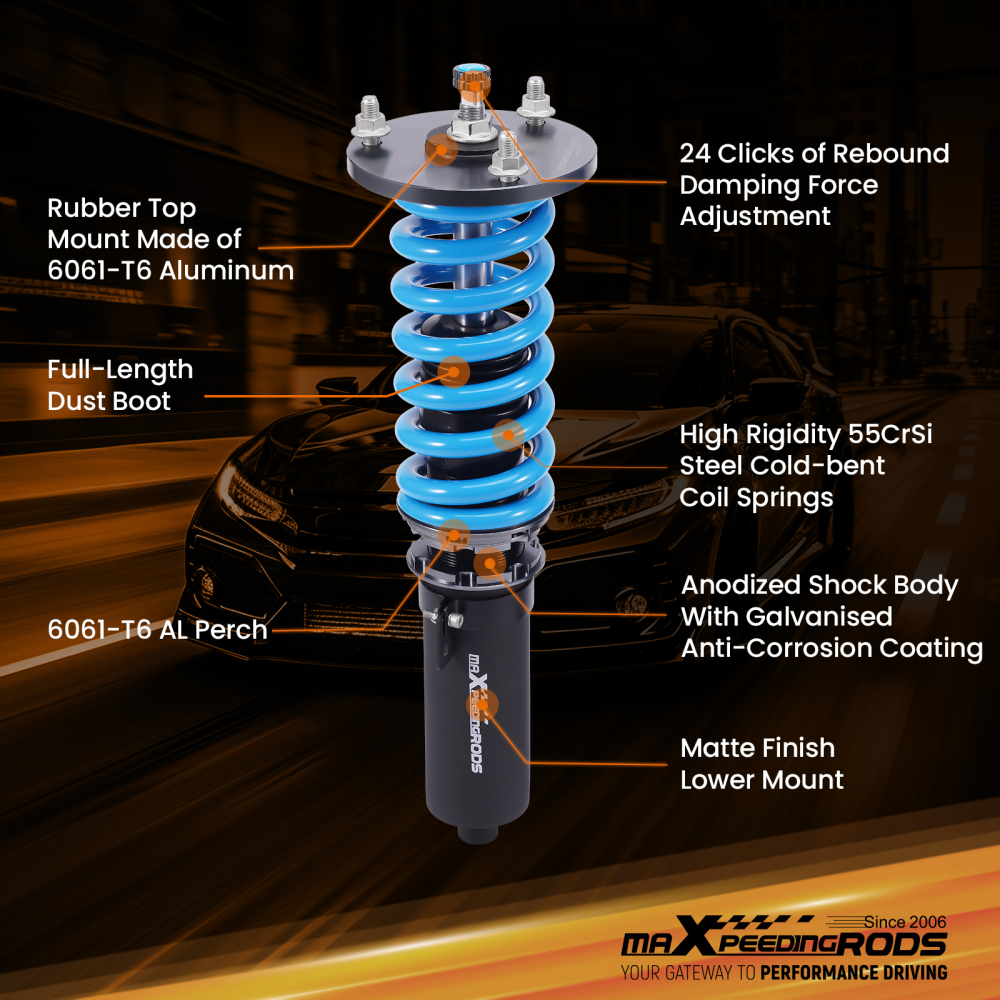 MaXpeedingrods T6 Coilovers Lowering Kit compatible for Lexus RC300 RC350 AWD 15-24