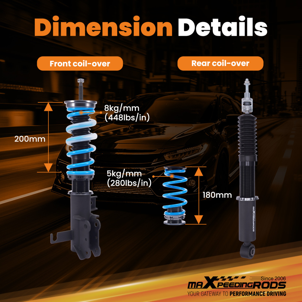 Coilovers 24 Level Adjustable Suspension Strut Kit compatible for Buick Regal FWD 2011-2017