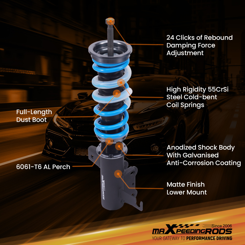 Coilovers 24 Level Adjustable Suspension Strut Kit compatible for Buick Regal FWD 2011-2017
