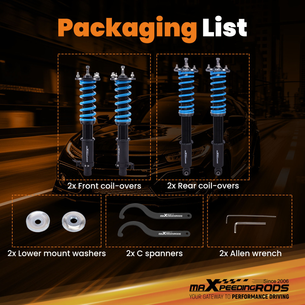 MaXpeedingrods T6 Coilover 24 Way Damper Suspension Kit compatible for Acura RL 96-04 (KA9)