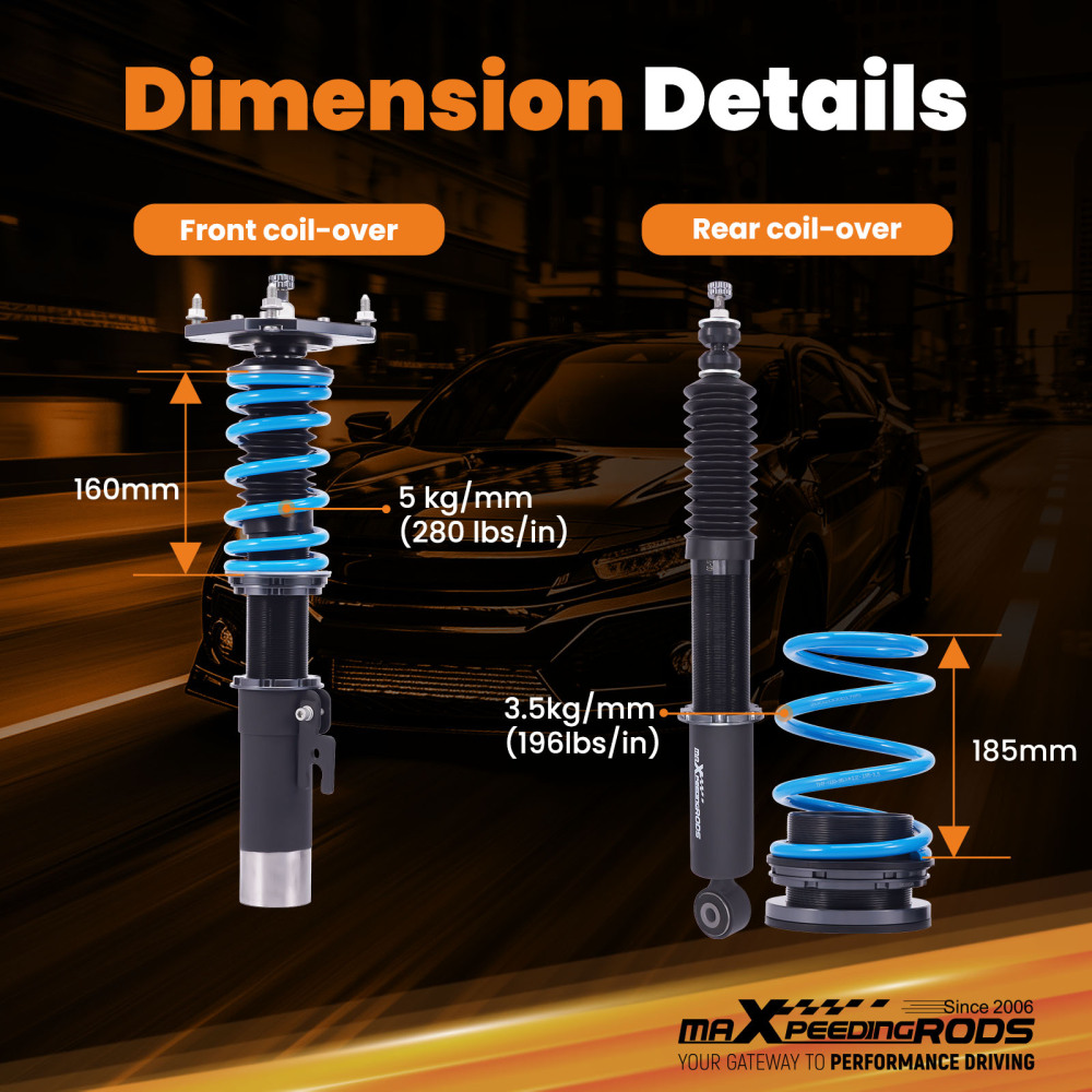 MaXpeedingrods Coilover 24 Way Damper Suspension Kit ForMazda RX-7 1979-1985