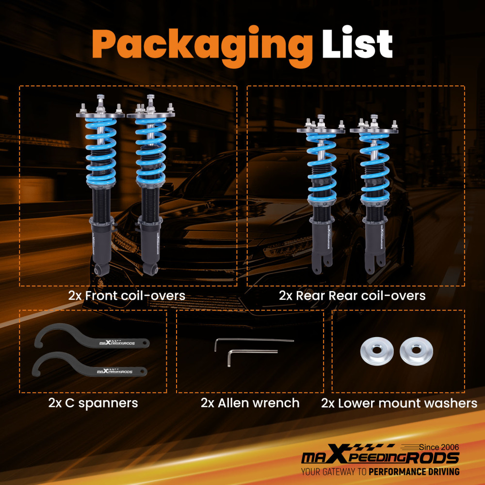 MaXpeedingrods T6 Adjustable Coilover Shock Lower Kit compatible for Mazda RX-7 FD 93-95