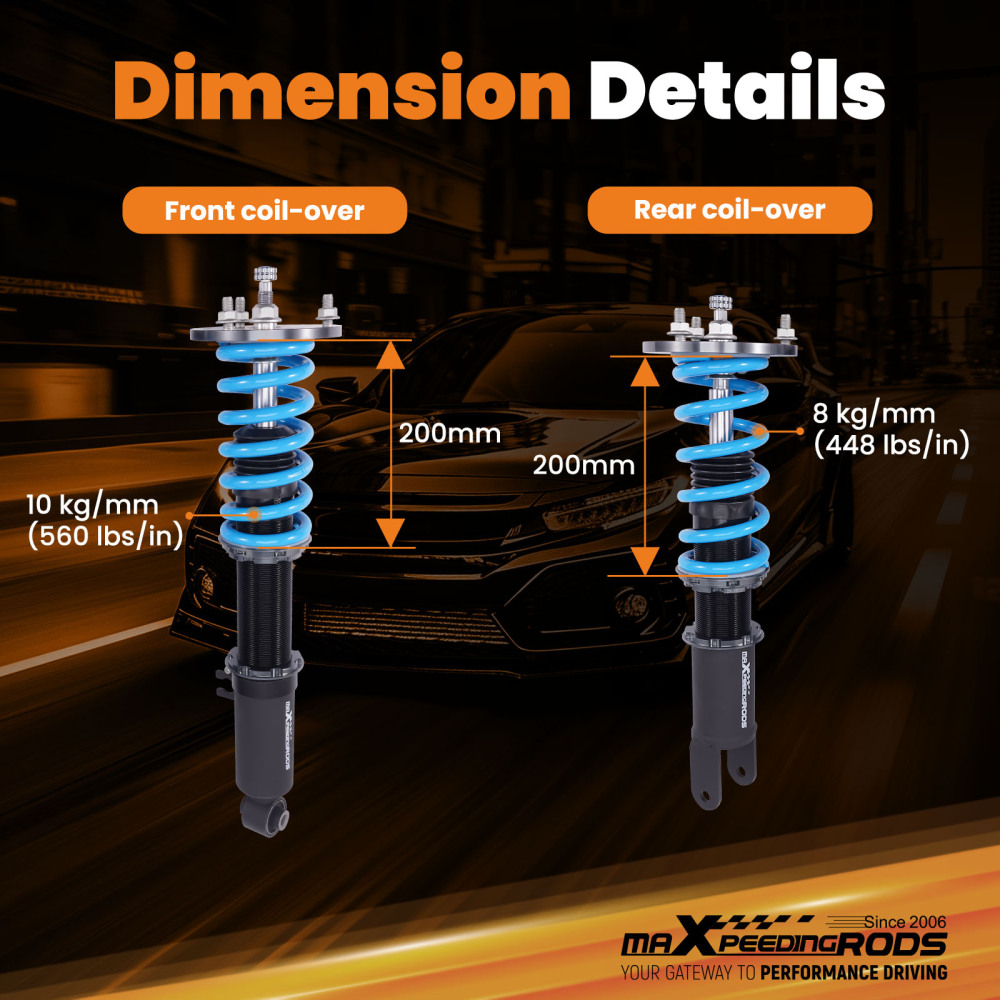MaXpeedingrods T6 Adjustable Coilover Shock Lower Kit compatible for Mazda RX-7 FD 93-95