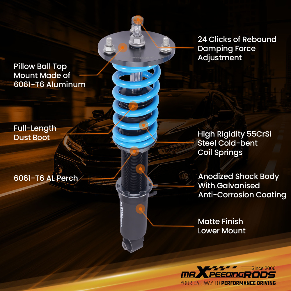 MaXpeedingrods T6 Adjustable Coilover Shock Lower Kit compatible for Mazda RX-7 FD 93-95