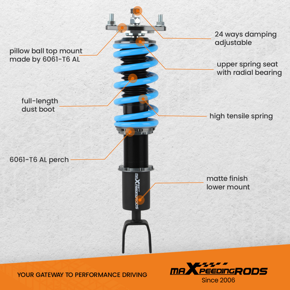 Assetto 24 Via regolabile Ammortizzatori compatibile per Mazda RX-8 2003.04-2008.02 SE3P