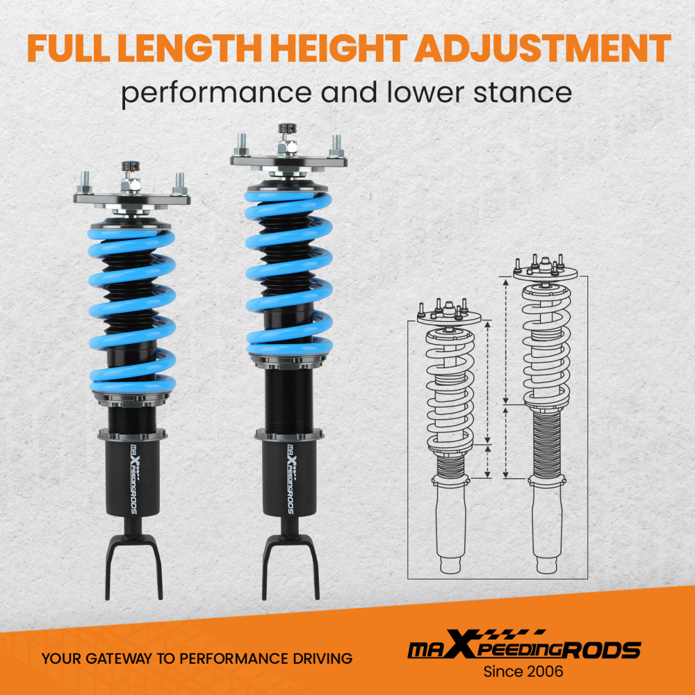 24 Ways Adjustable Damper Coilover Shock Absorber compatible for Mazda RX8 RX-8 2004-2011 Lowering Kit