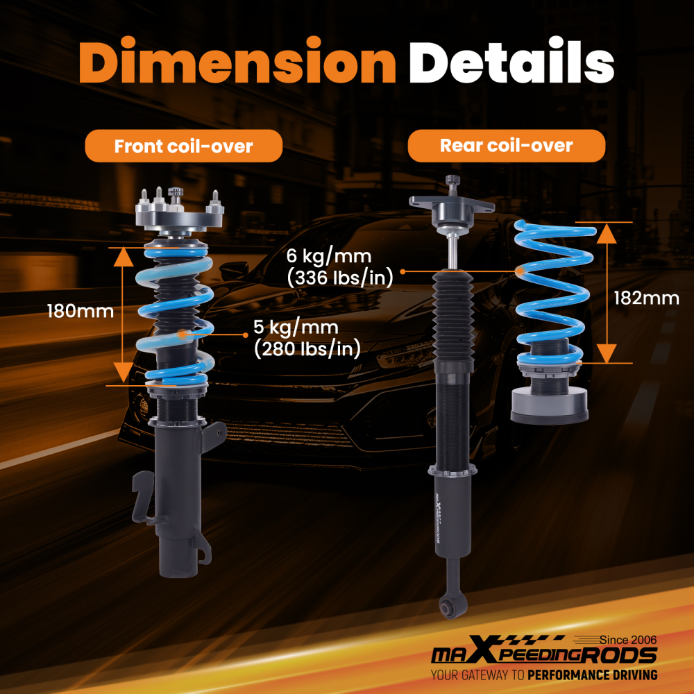 Coilovers Suspension Kit compatible for Volvo C30 1.6 1.8 2.0 2.4 (2007-2013) S40 V50