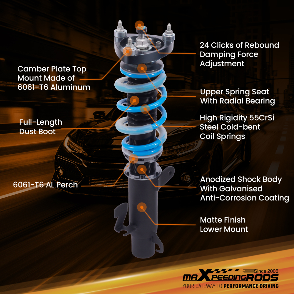 Coilovers Suspension Kit compatible for Volvo C30 1.6 1.8 2.0 2.4 (2007-2013) S40 V50