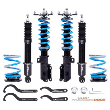 MaXpeedingrods T6 Coilover 24 Step Adjustable Struts compatible for Volvo S60 2001-2009