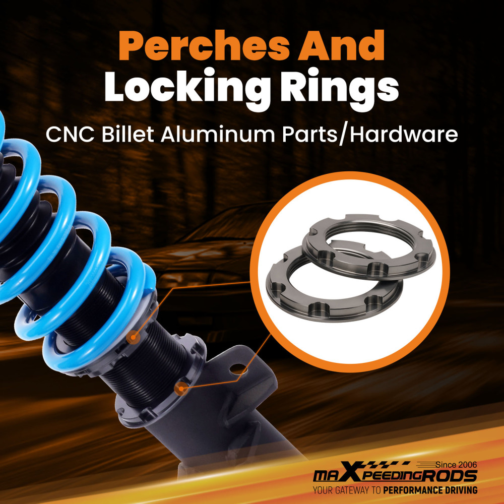 MaXpeedingrods T6 Coilover 24 Step Adjustable Struts compatible for Volvo S60 2001-2009