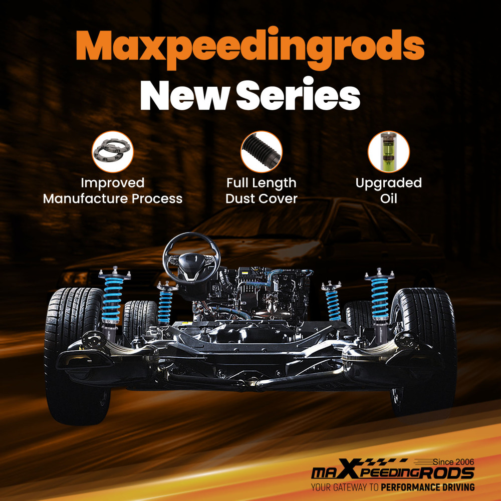 MaXpeedingrods T6 Coilover 24 Step Adjustable Struts compatible for Volvo S60 2001-2009
