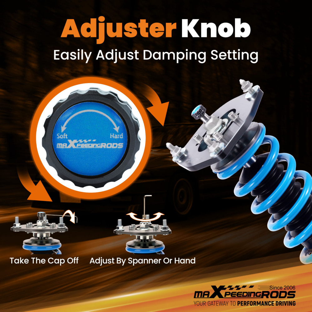 MaXpeedingrods T6 Coilover 24 Step Adjustable Struts compatible for Volvo S60 2001-2009
