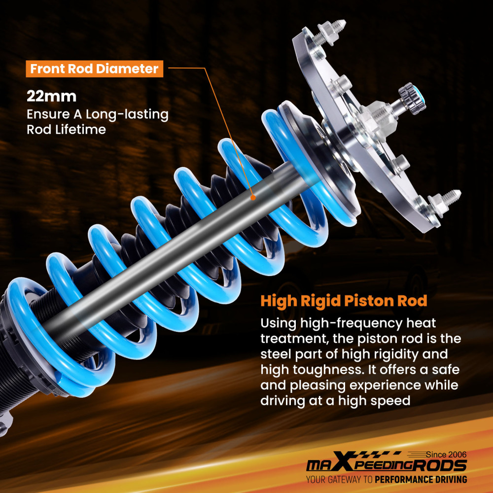 MaXpeedingrods T6 Coilover 24 Step Adjustable Struts compatible for Volvo S60 2001-2009
