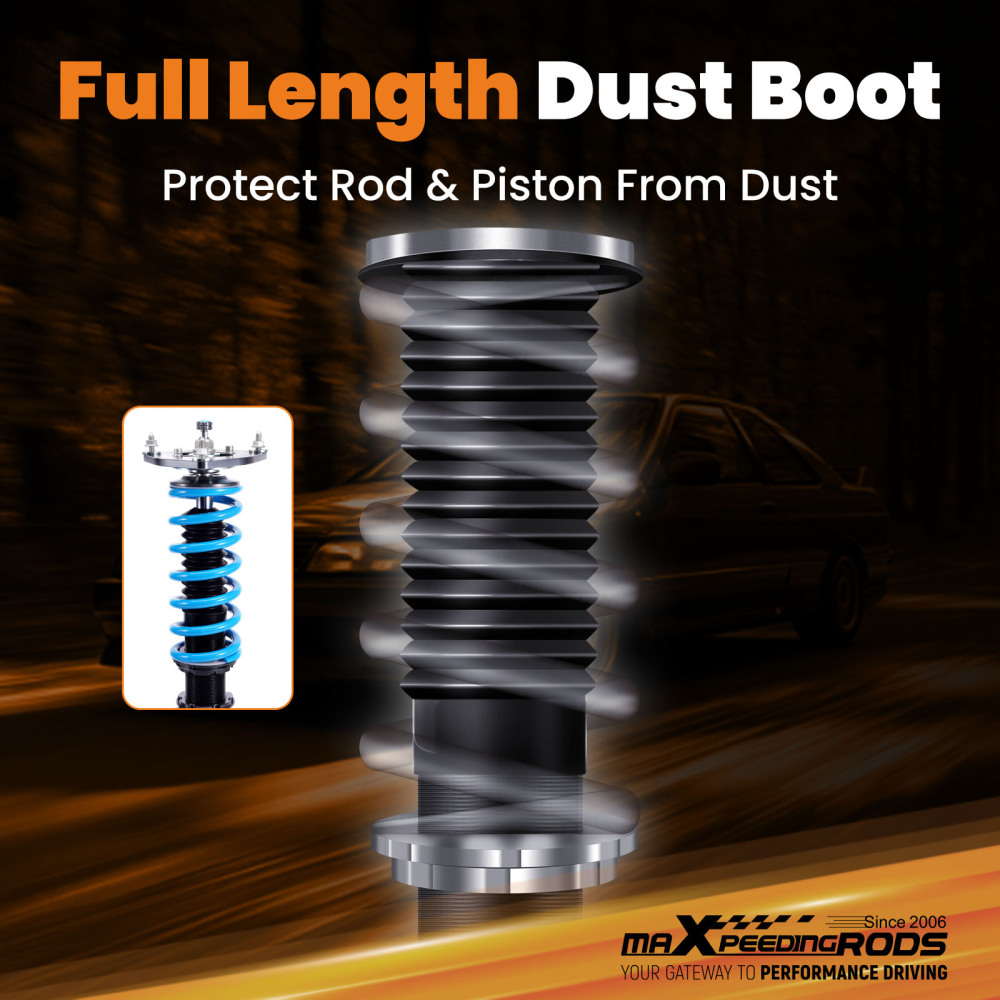 MaXpeedingrods T6 Coilover 24 Step Adjustable Struts compatible for Volvo S60 2001-2009