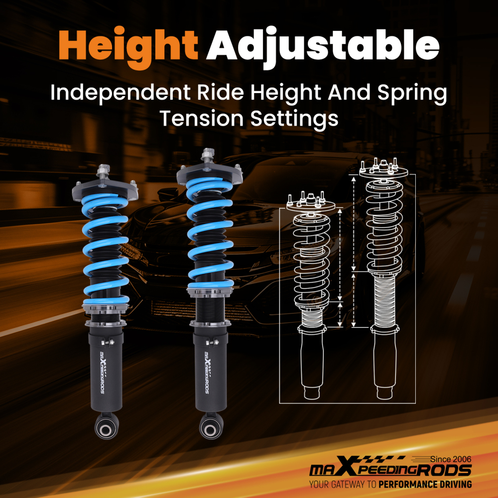 MaXpeedingrods Street Coilovers 24 Step Damper compatible for Lexus SC430 UZZ40R 2001-2010