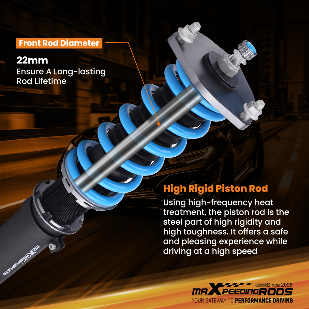 MaXpeedingrods Street Coilovers 24 Step Damper compatible for Lexus SC430 UZZ40R 2001-2010