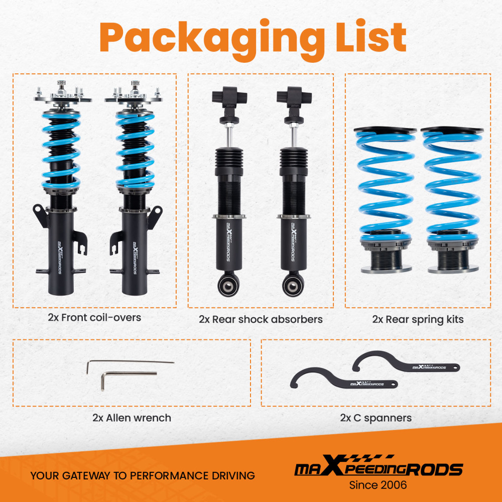 Compatible for Nissan Sentra B16 2007-2012 MaXpeedingrods 24-Way Damper Coilovers Struts Lowering Kit