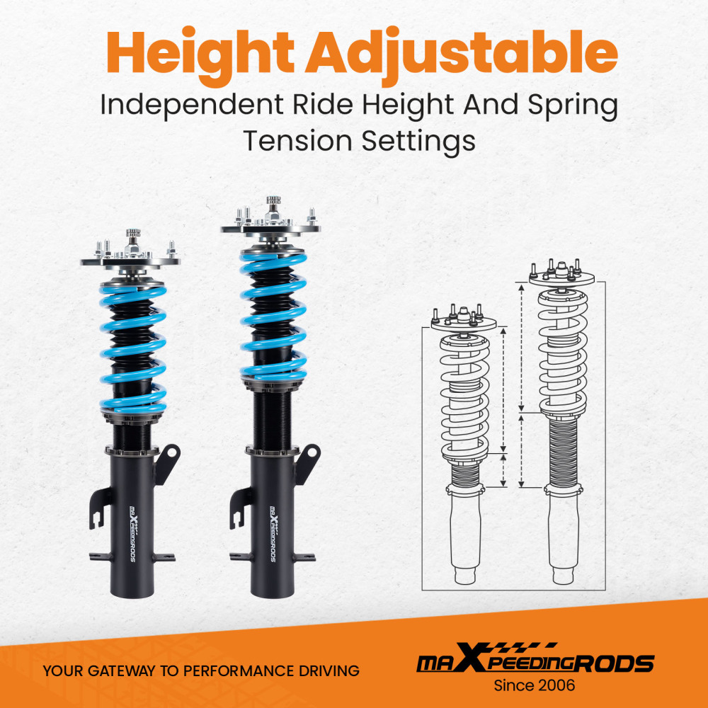 Compatible for Nissan Sentra B16 2007-2012 MaXpeedingrods 24-Way Damper Coilovers Struts Lowering Kit