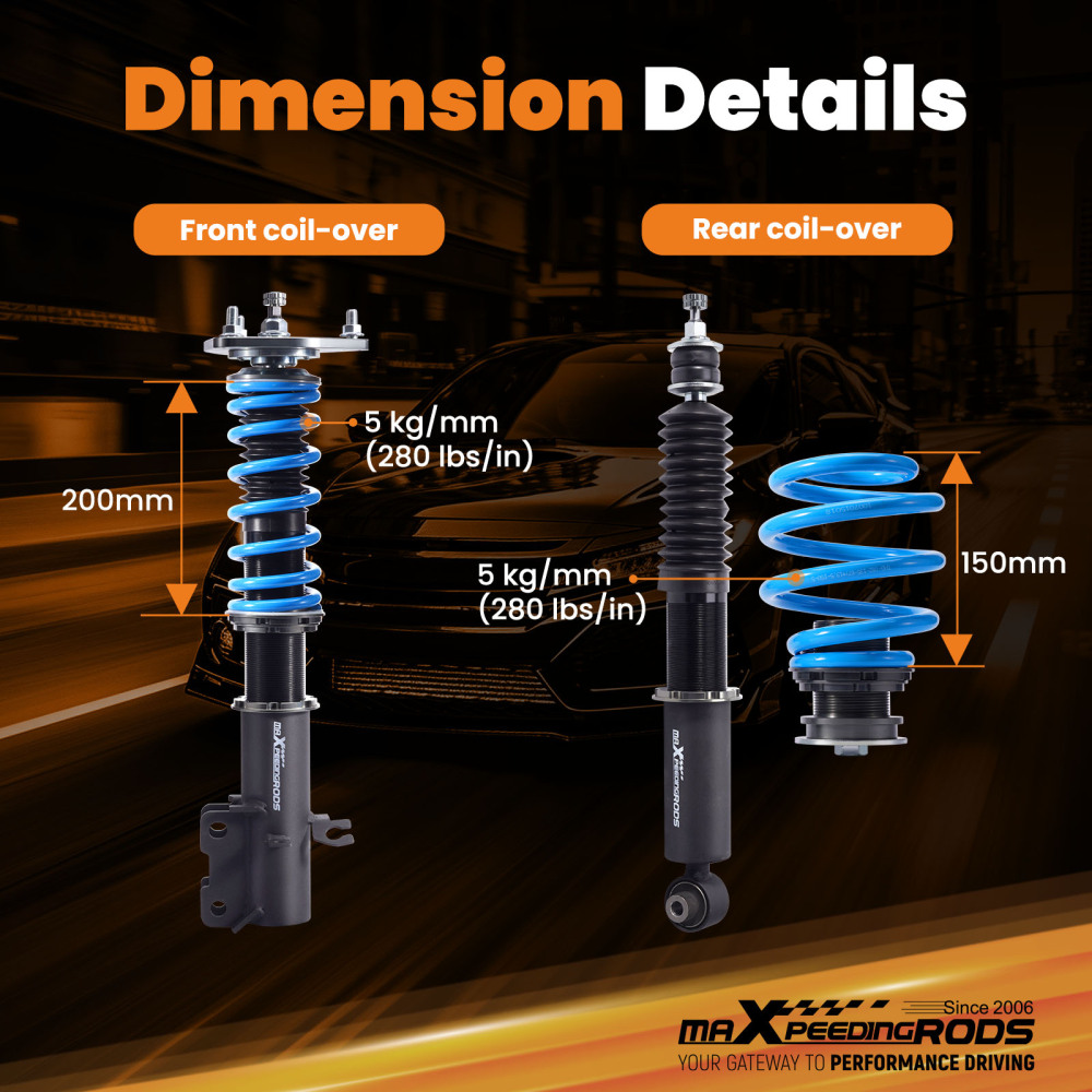 MaXpeedingrods 24 Way Damper Coilovers Lowering Kit For Nissan Sentra B17 13-19