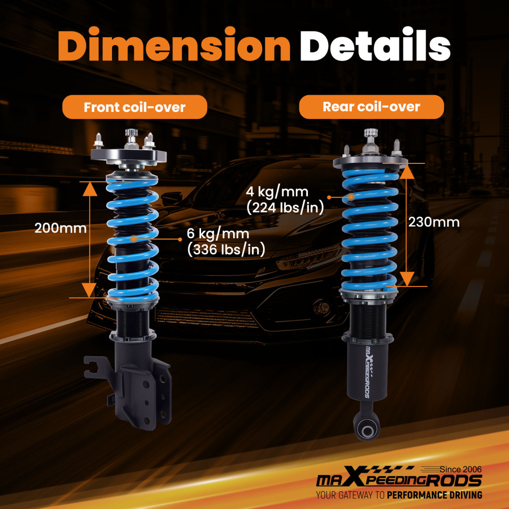 MaXpeedingrods Racing Coilovers Lowering Kit compatible for Nissan Sentra B14 200SX 1995-99