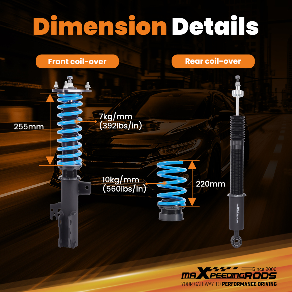 MaXpeedingrods Adjustable Coilover Shocks Kit compatible for Toyota Sienna FWD AWD 2011-20