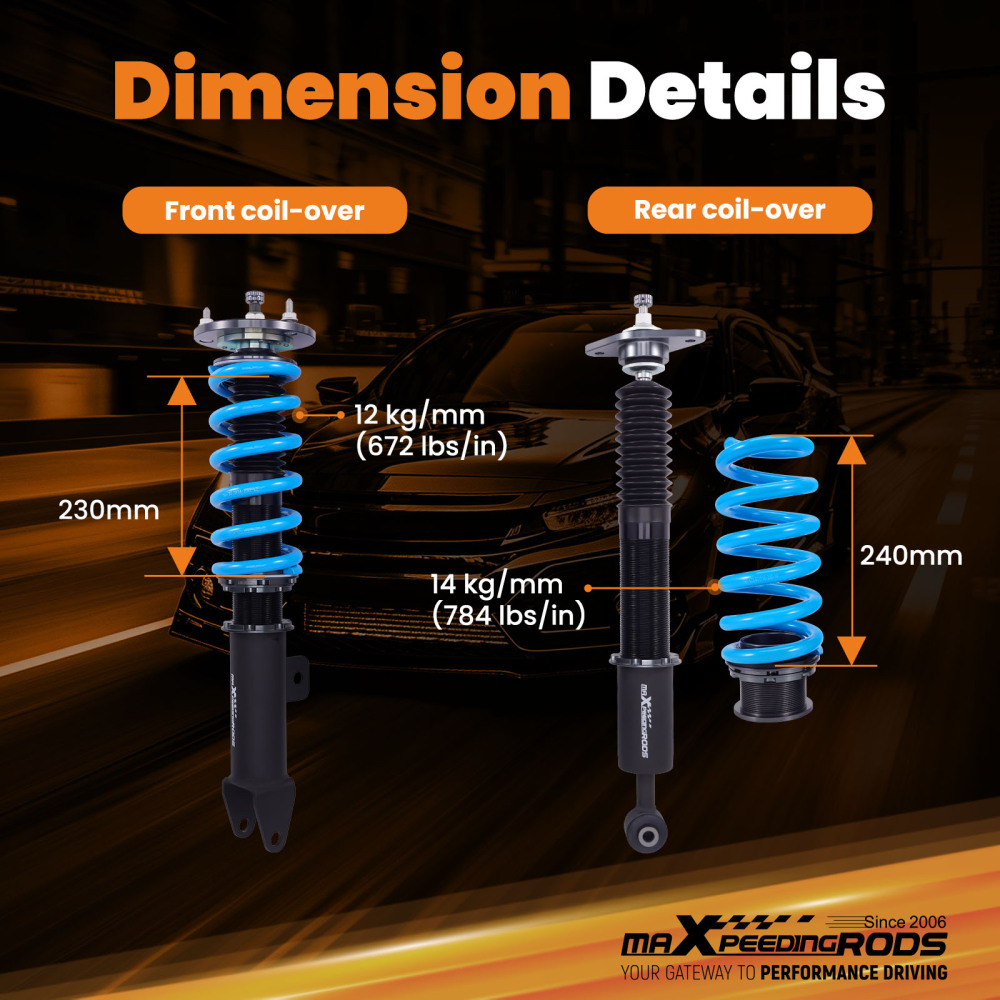 MaXpeedingrods COT6 Coilover Suspension Kits compatible for Dodge Charger 06-10 & Compatible for SRT-8