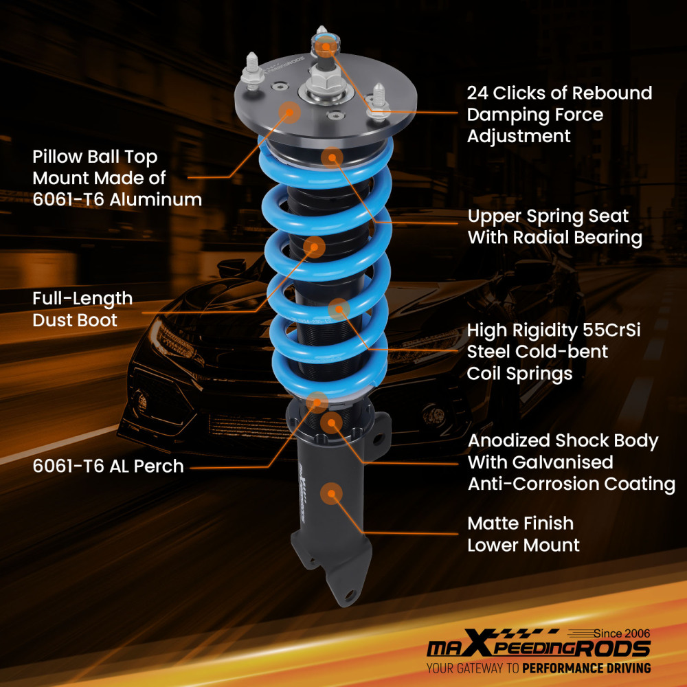 MaXpeedingrods COT6 Coilover Suspension Kits compatible for Dodge Charger 06-10 & Compatible for SRT-8