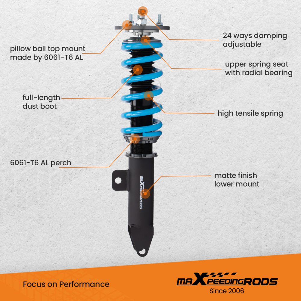 24 ways Damper Coilovers ShocksSprings Kit compatible for DODGE CHARGER SRT8 06-10 RWD Lowering Kit