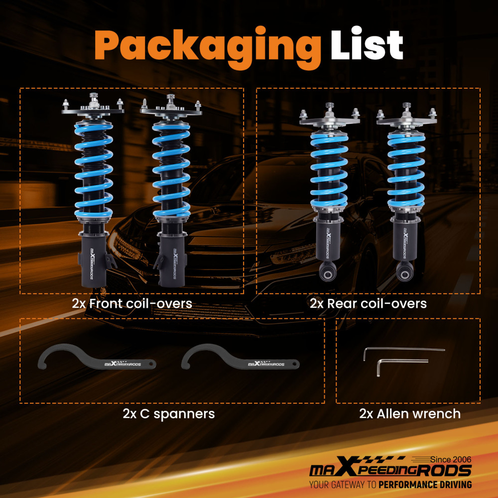 MaXpeedingrods T6 Coilovers Lowering Kit compatible for Subaru Impreza WRX STI 08-14