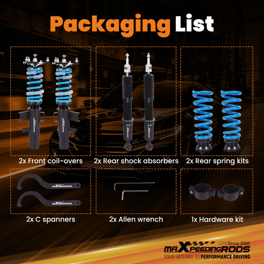 Coilovers 24 Way Damper Adjustable Shock Absorber compatible for Kia Stinger (CK) 2017-2023